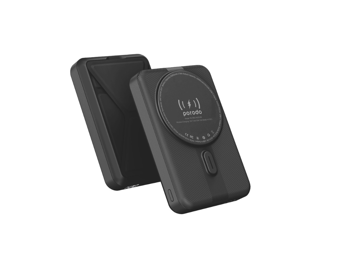 Porodo 10000mAh Digital MagSafe Power & Stand - Black - Qatar Porodo 10000mAh Digital MagSafe Power & Stand - Black - Qatar